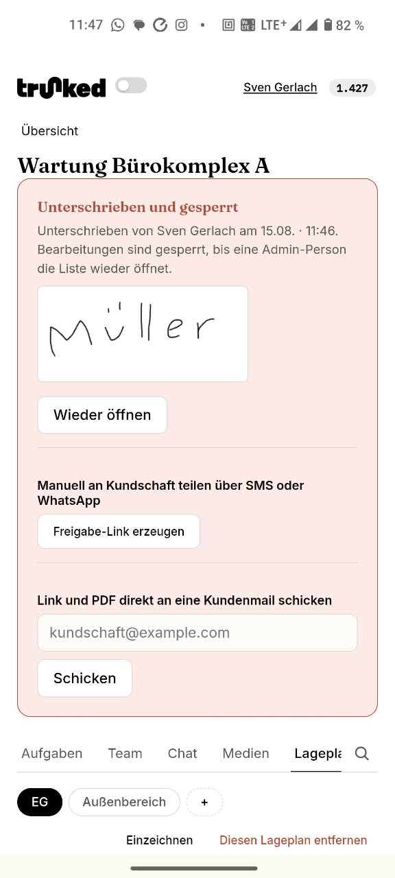 Wartung & Field Service in trunked